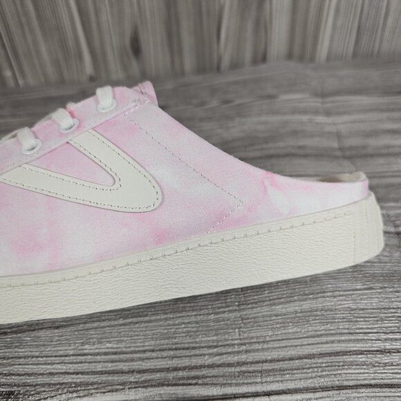 Tretorn Lace up Sneaker Mules Easy Nylite Canvas Pink/White Dye Women's Sz 9 NEW - Picture 3 of 16
